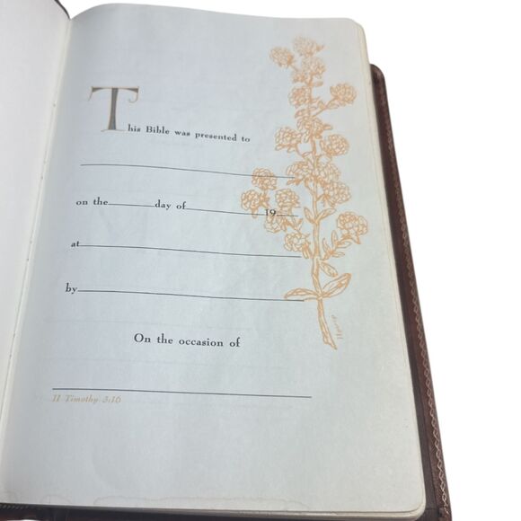 NASB Bible Side-Column Reference Red Letter Indexed Tabs Holman Leather Brown - Picture 4 of 9